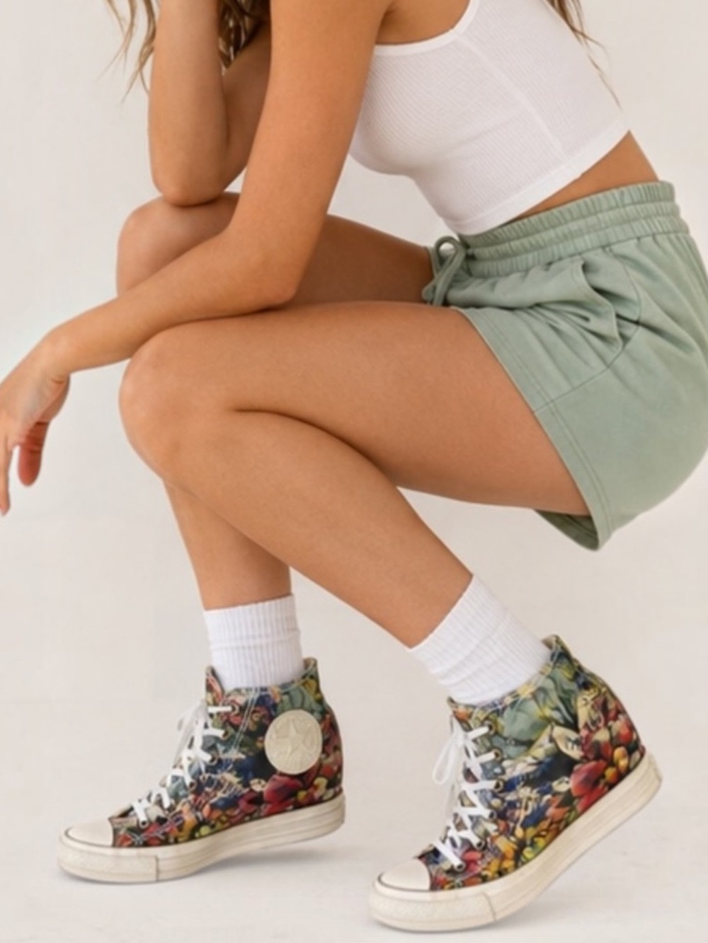 Converse Chuck Taylor All Star Lux Hi Floral Hidden Wedge High Top Sneakers